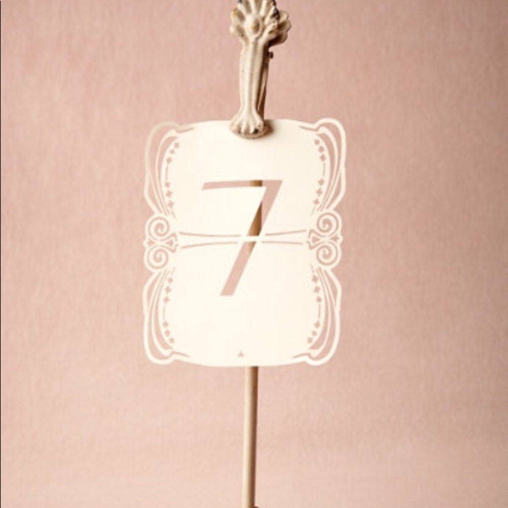 BHLDN lot of 4 distressed white pedestal clips.